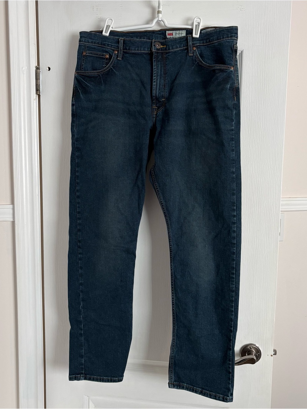 Wrangler’s Dark Blue Straight-Leg Athletic Fit Jeans